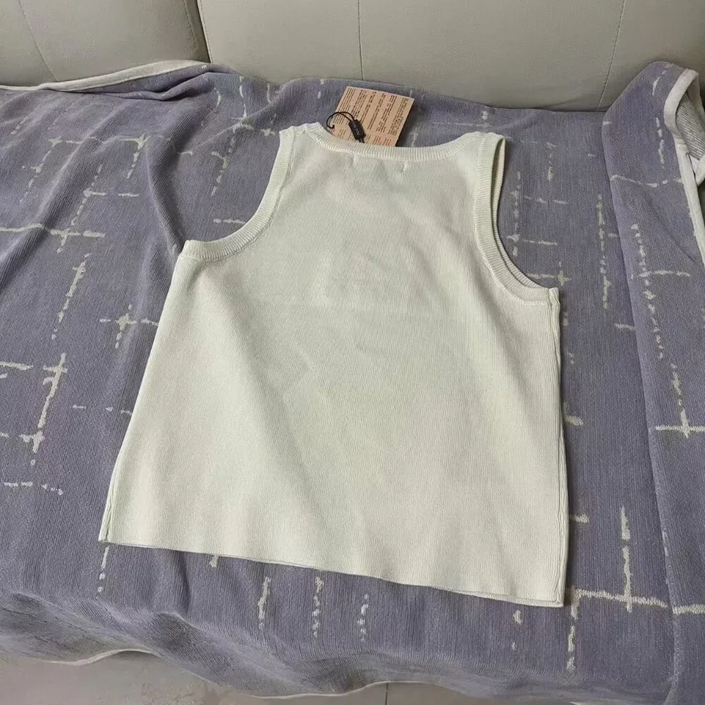 Miu Miu Crystal - Embellished Knit Tank Top | Size for 100 - 120 lbs - Picture 2 of 5